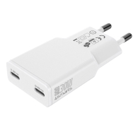 4smarts Ładowarka sieciowa FlatPlug Slim Dual 30W GaN 2xUSB-C biały - 1512663 - zdjęcie 1